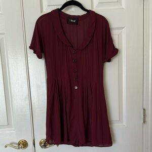 Reformation Burgundy Dress with Shorts underneath.  Size 2